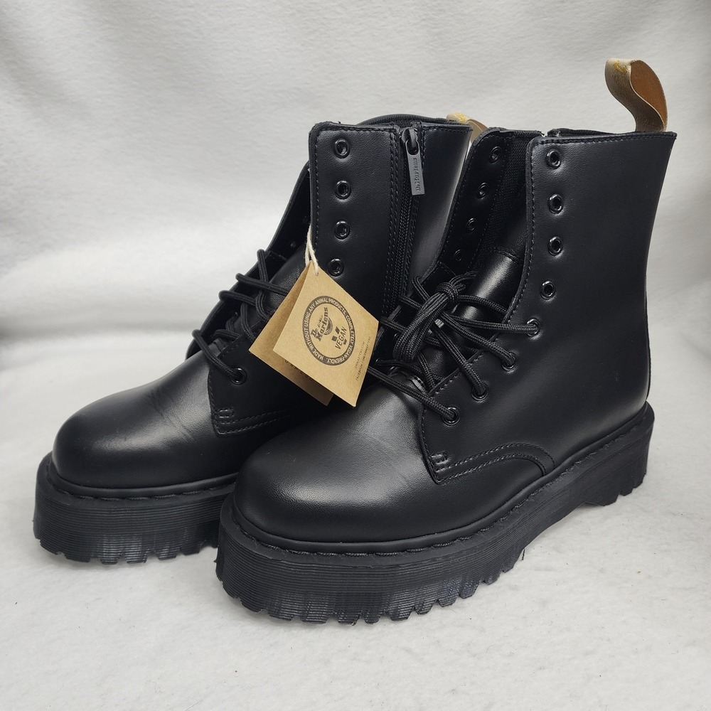 Dr. Martens V Jadon II Mono Men 10 W 11 Boots Black Leather Lace Up Combat Boots